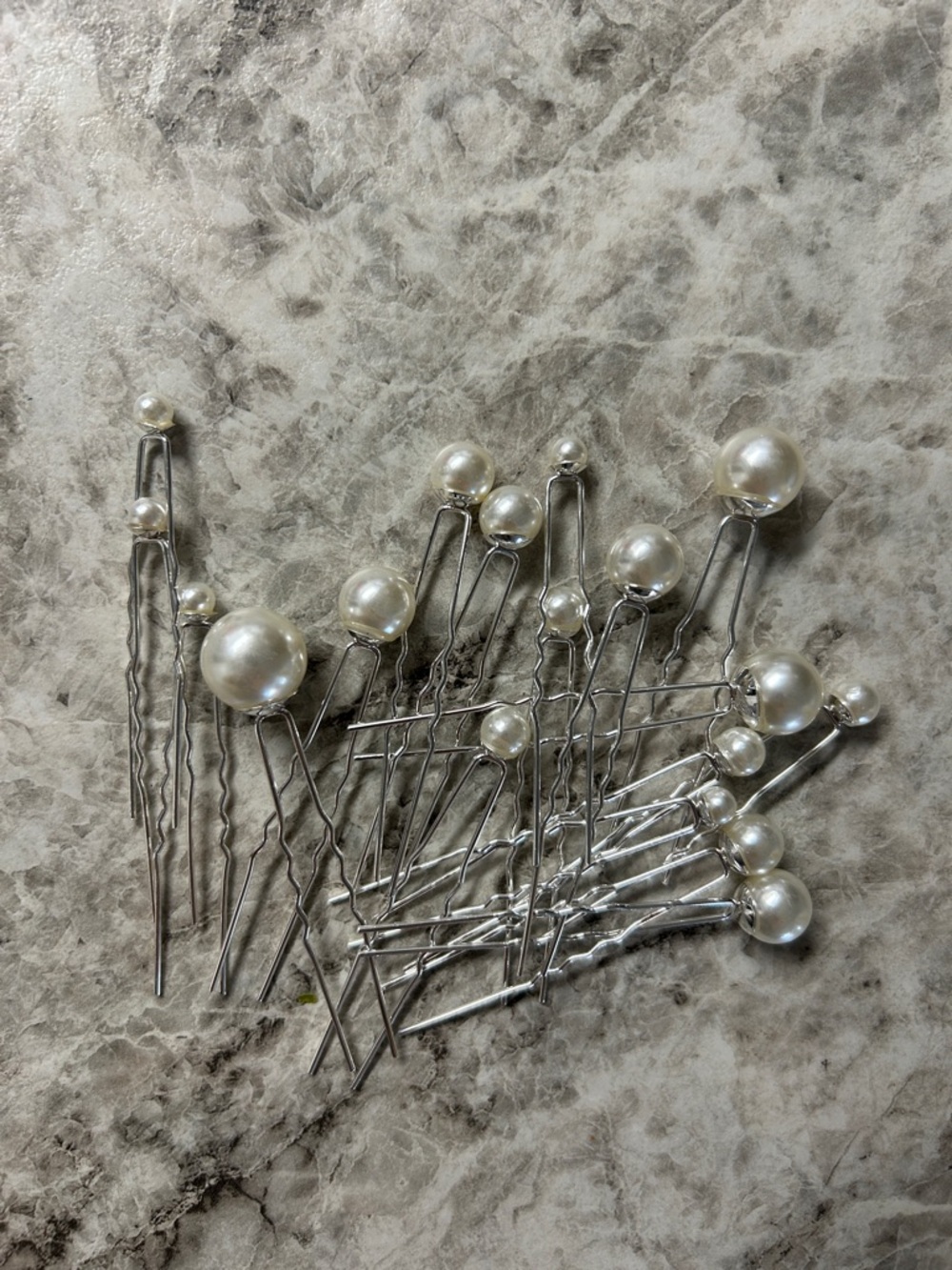 18 Pieces Pearl Accent Silver Hair Pins - Set of Decorative Bobby Pins